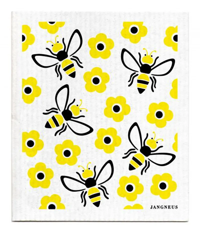 Jangneus Cellulose Dishcloth Bees in Yellow